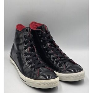 Converse Chuck Taylor All Star Leather Black Sneakers Men's 10 Women's 12